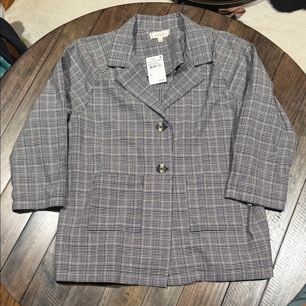 ✨Walking on Sunshine — Girls XL — NWT Plaid Blazer